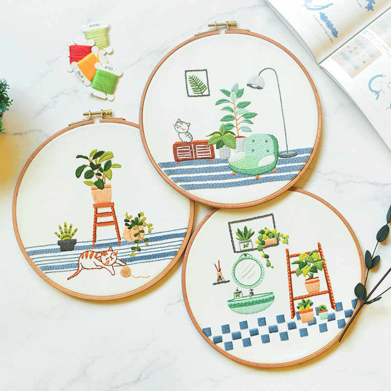 Cherish Hand Embroidery DIY Material Kit, Cross-border Amazon Suzhou Embroidery Beginner Learning 3D Cross Stitch