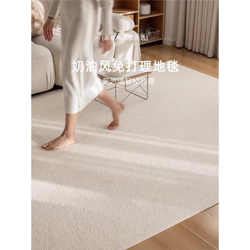 Home Solid Color Sisal-Look Rug, Non-Slip and Easy to Clean Bedside Mat for Bedroom, Living Room, Balcony Full Coverage Coffee Table Pad Wholesale