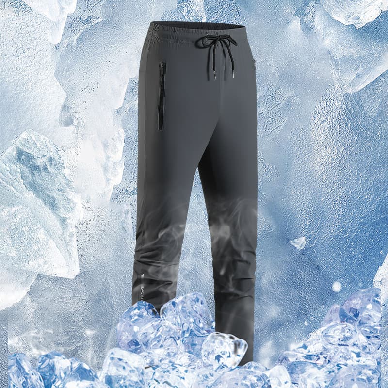 Plus Size Summer Ice Silk Pants Men Jogger Sweatpants High Elastic Quick-Dry Casual Pants Straight Leg Outdoor Breathable Cooling Pants