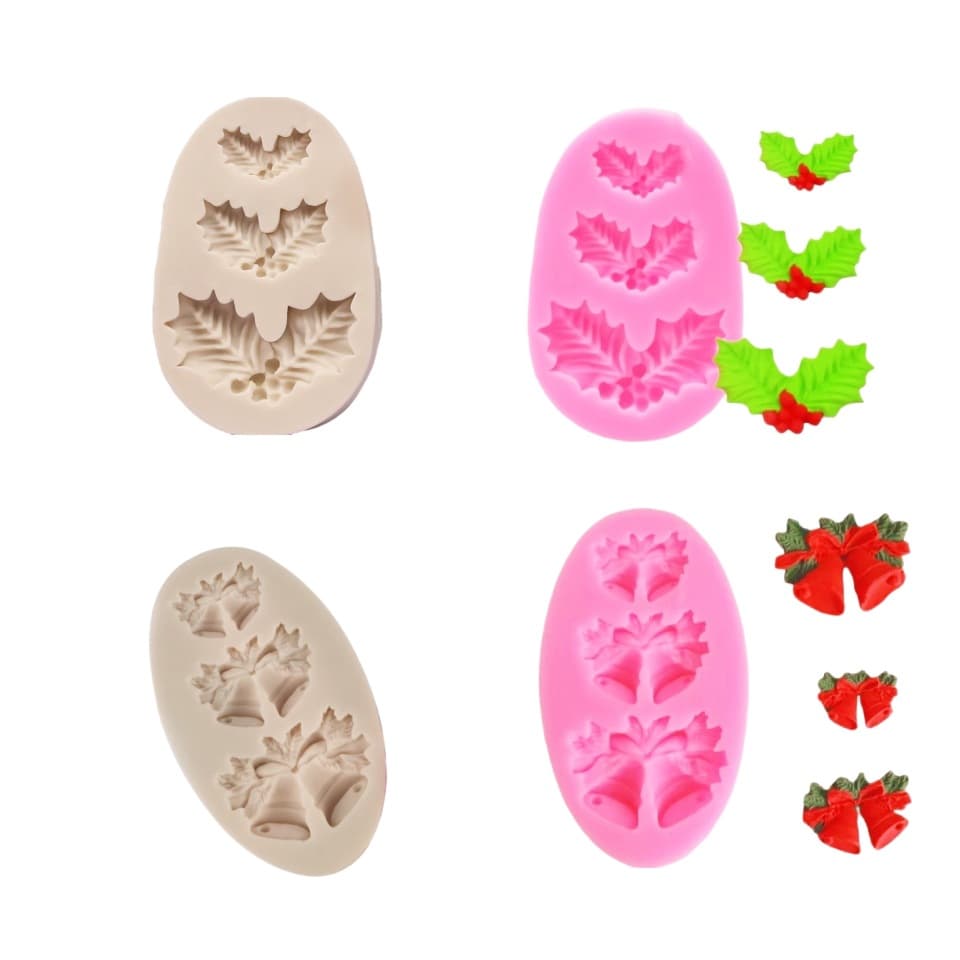 Christmas Bell Leaf Shape Silicone Mold Baking DIY Cake Mold