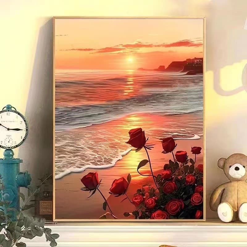 Tulip Flower Digital Oil Painting DIY Coloring Handmade Painting for Children Hand-Painted Fill-in Landscape Digital Oil Painting Wholesale