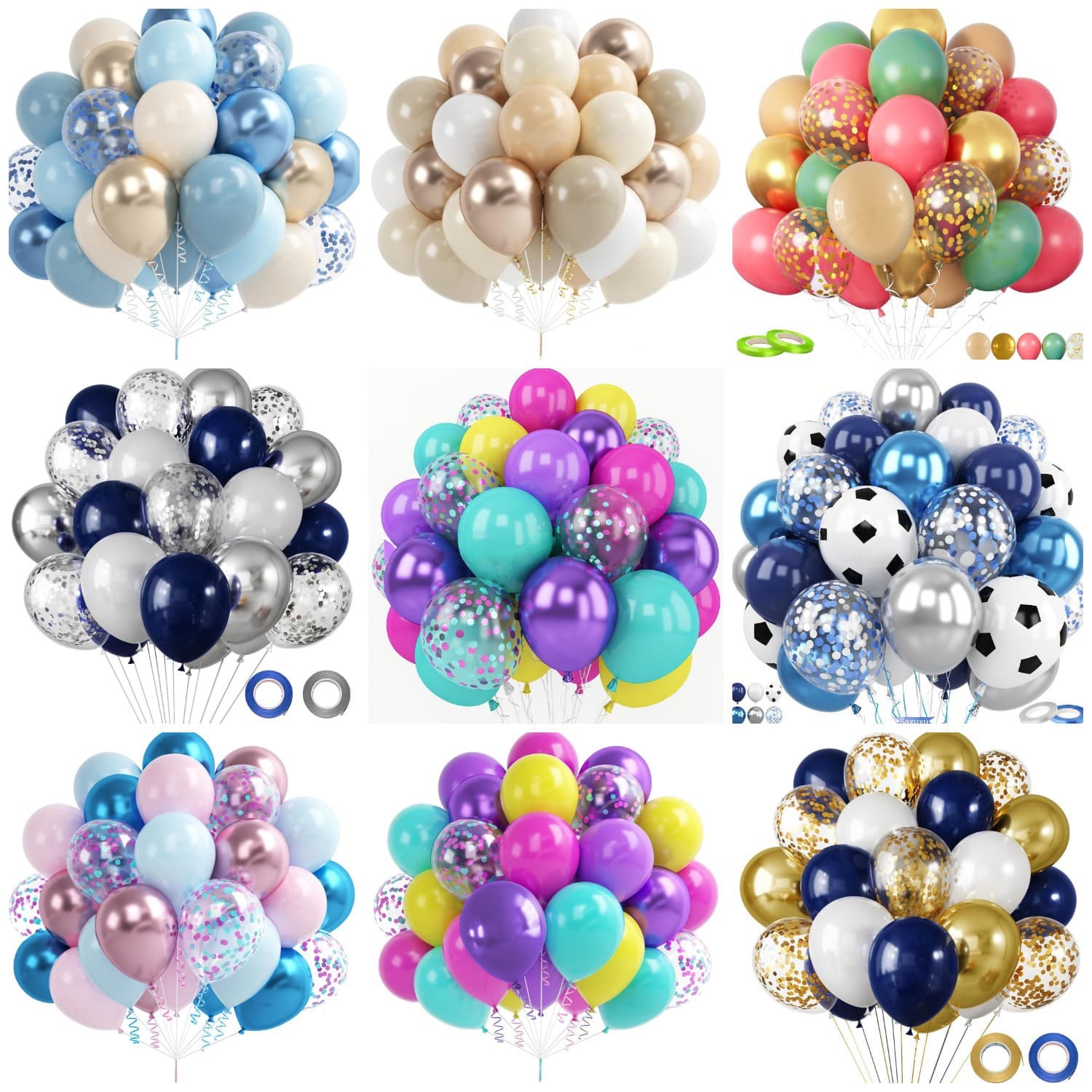 Cross-border 10-inch 40pcs Glitter Balloon Set Birthday Balloon Party Decoration Holiday Decoration Latex Balloons