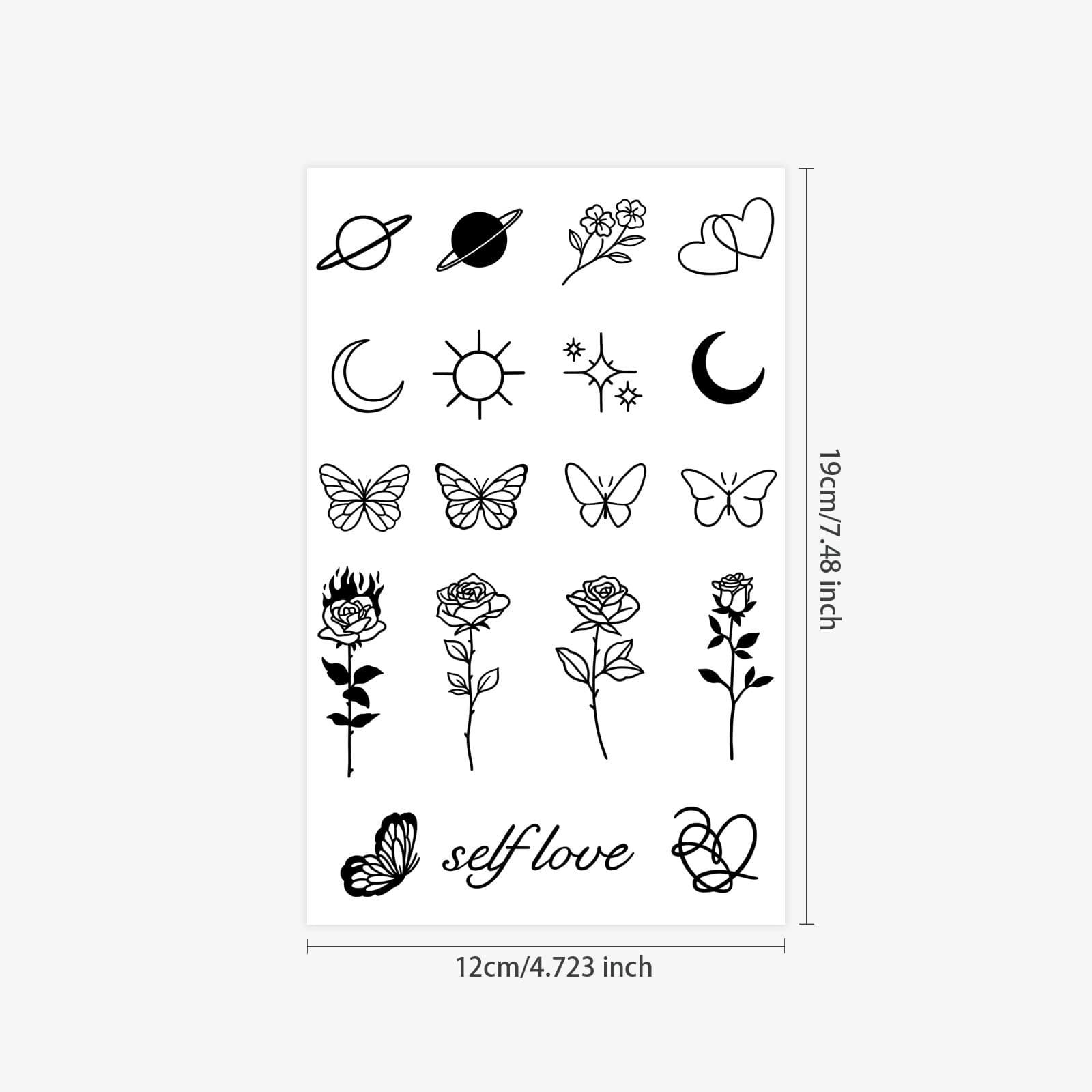 New Cross-border Herbal Tattoo Sticker Ins Rose Star Moon Butterfly Long-lasting Waterproof Women Semi-permanent Tattoo Sticker