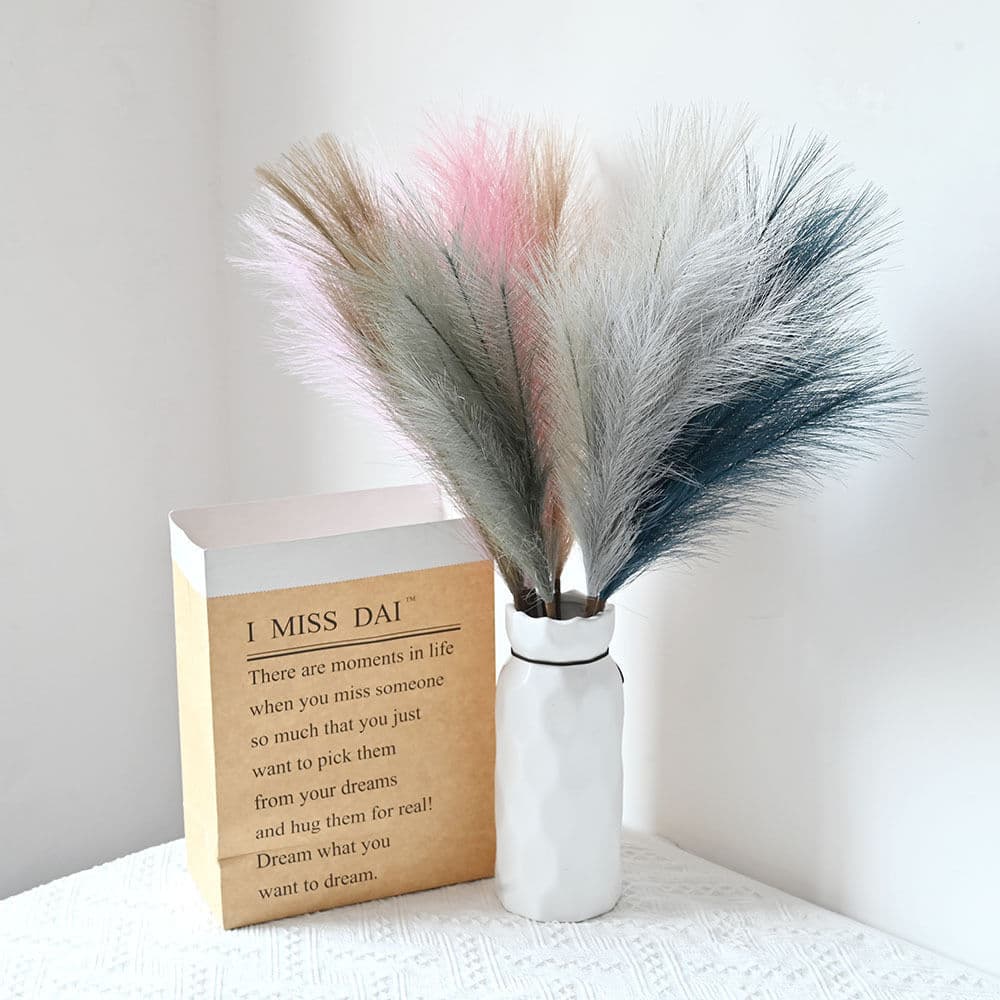 Simulation Nordic Reed Grass Feather Ornament for Living Room Decor Ins Cross-border Pampas Grass Wedding Decoration Simulation Prop
