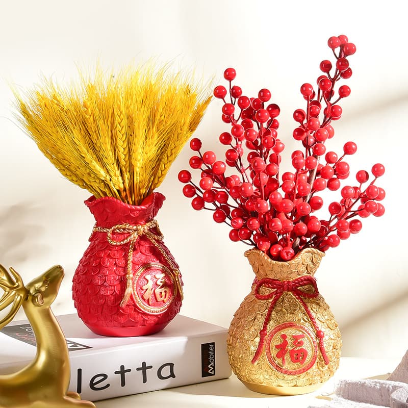Wheat Ears Money Bag Resin Ornament - Home Fortune Symbol, Wealth Saving Bag, Safe Fortune, Barley Gift