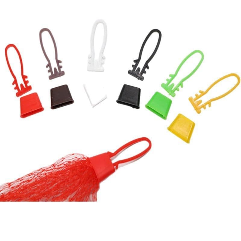 Fruit net bag with plastic buckle, sealed plastic clip, egg net bag, egg basket packaging net bag with handle clip