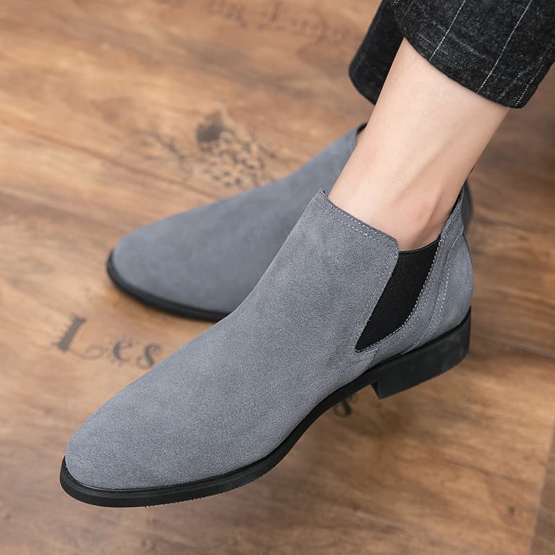 Chelsea Boots Men's Boots British Style High-Top Leather Shoes Suede Mid-Top Short Boots Mens Sneakers