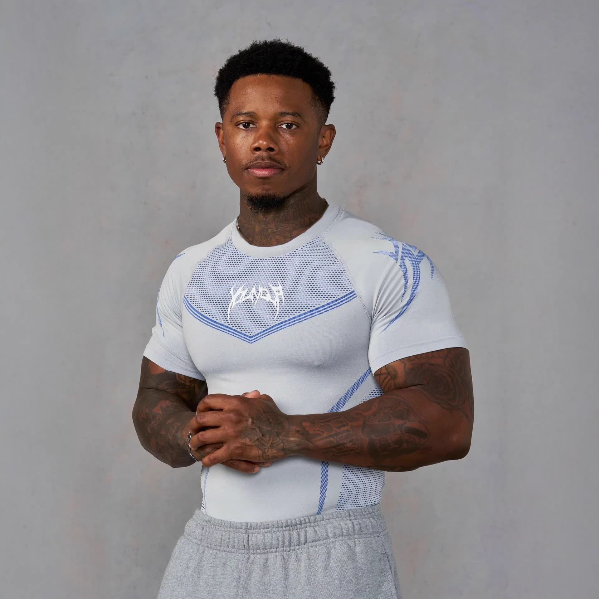 YOUNGLA American Style Summer New Men's Jogger Sports Fitness Running Training Quick-Dry Short-Sleeve Compression T-Shirt