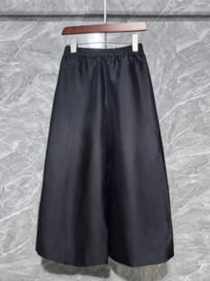 Premium Silk Wool Wide Leg Nine-Point Pants with Sheen New Relaxed Fit Loose Style Versatile Casual Trousers
