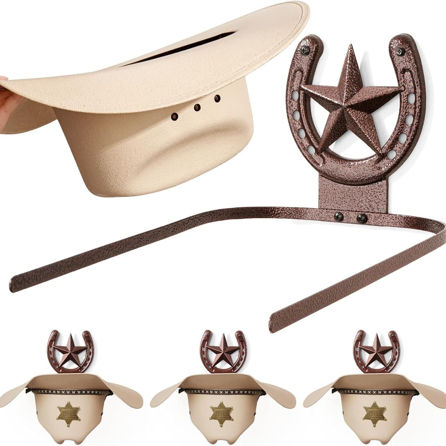 Cowboy hat rack wall-mounted, cowboy hat rack wall, western style home decoration, hat storage rack, country horseshoe