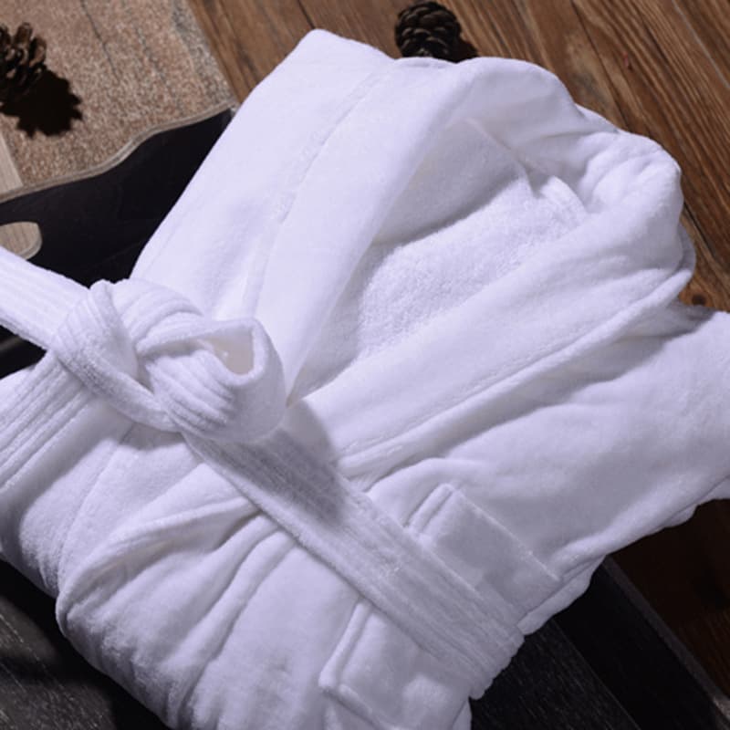 Five-star hotel bathrobe, absorbent and thickened pure cotton fleece nightgown, guesthouse/hot spring all-cotton towel bathrobe.