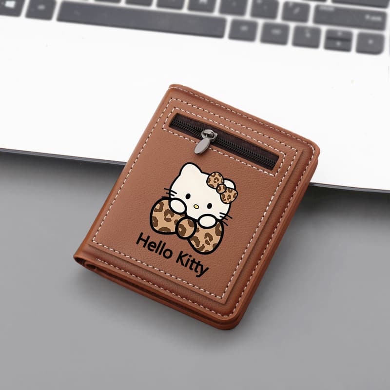 Cartoon Hello Kitty Wallet Student Short Wallet Zipper Wallet Coin Purse Card Holder Gift