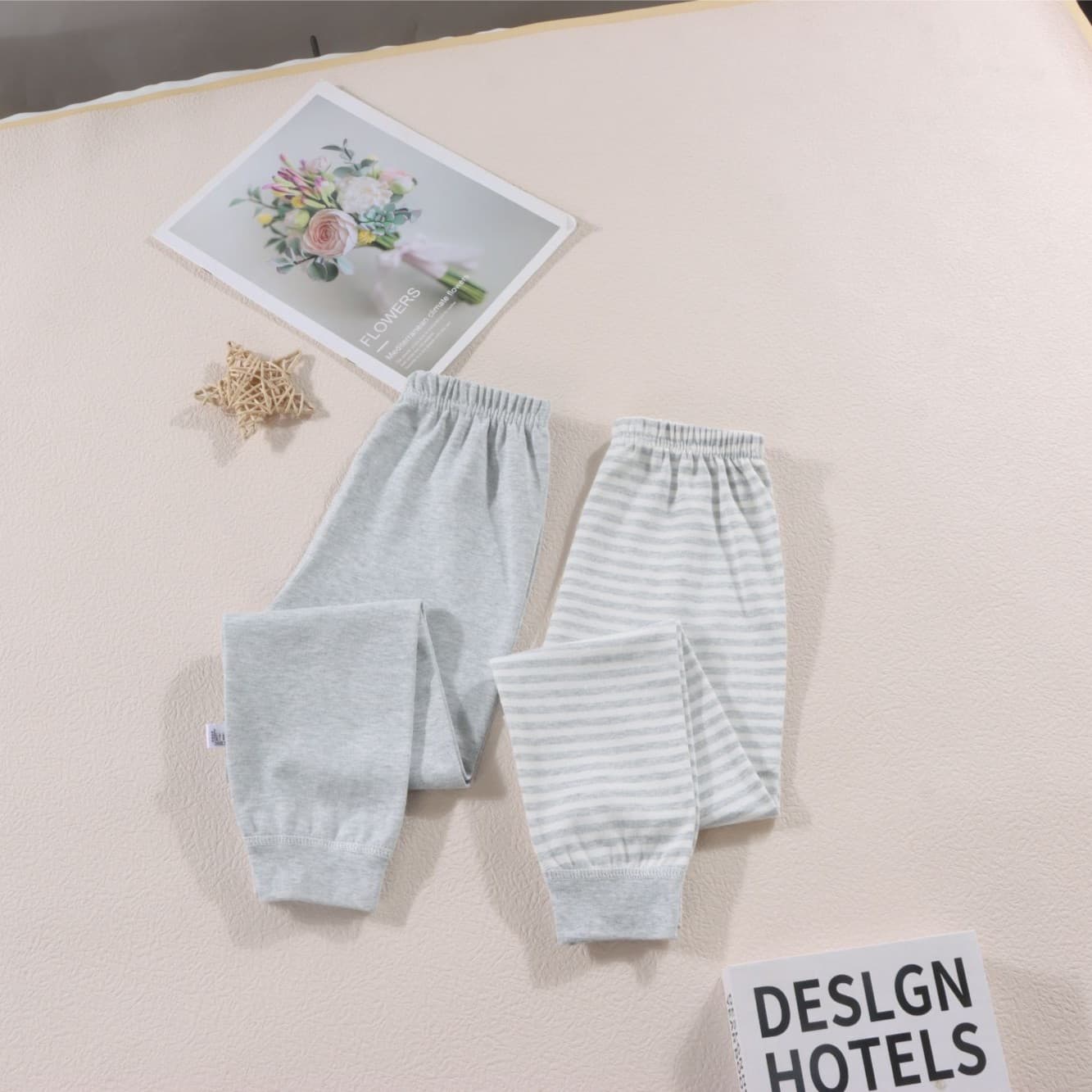 Kids Sleep Pants Baby Spring Autumn Home Pants Boys Cotton Breathable Long Pants Girls 2-Pack Mid-Large Kids Leggings