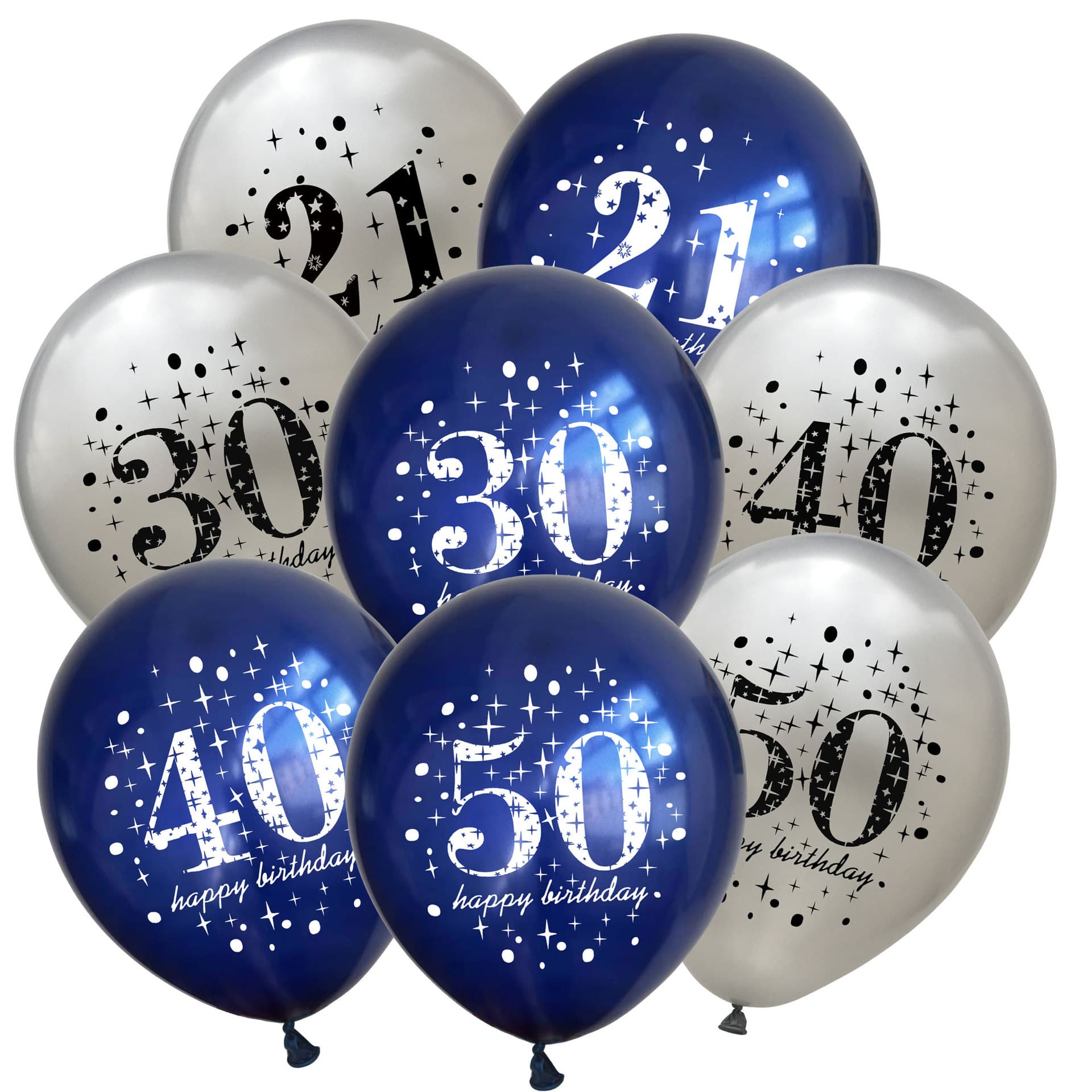 Amazon 12-inch 30 40 50 Night Orchid Silver Balloons Happy Birthday Party Wedding Anniversary Decoration Supplies