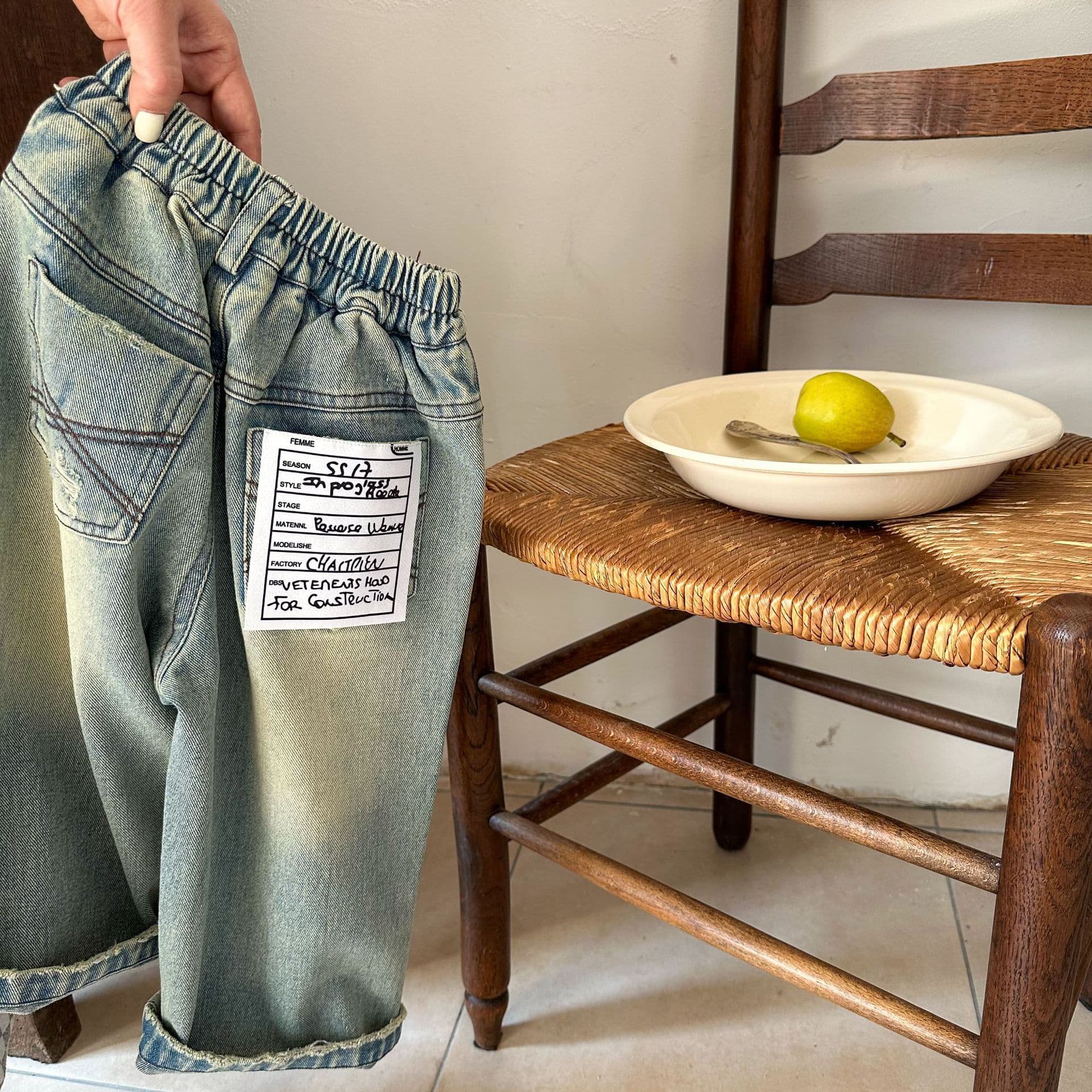 Children's Long Pants 2025 Squinty Eyes Autumn New Unisex Korean Style Ripped Jeans Baby Versatile Straight-Leg Pants