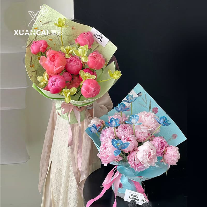 Xuancai Floral Paper High-Quality Hand-Torn Paper Fresh Flower Wrapping Paper Dongba Paper Bouquet Wrapping Paper Floral Art Supplies