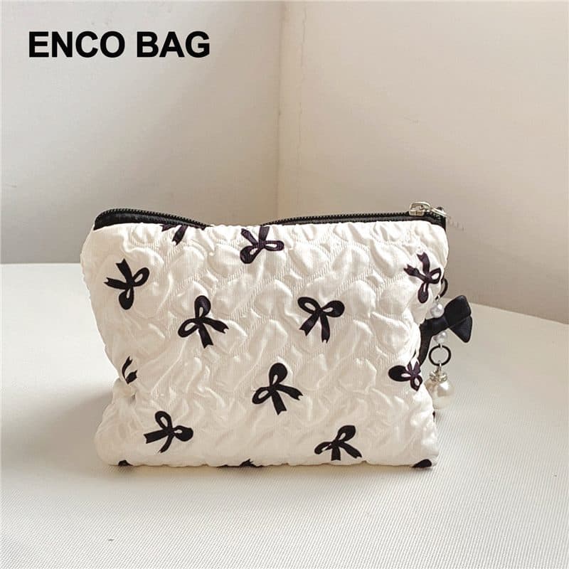 Cross-border popular bow cosmetic bag niche design storage bag high-looking ins cute cosmetic bag high-end sense