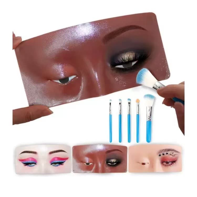 Cloud Face Makeup Board Eyelash Practice Face Makeup Eyeshadow Face Silicone Eyebrow Practice Cosmetics Training