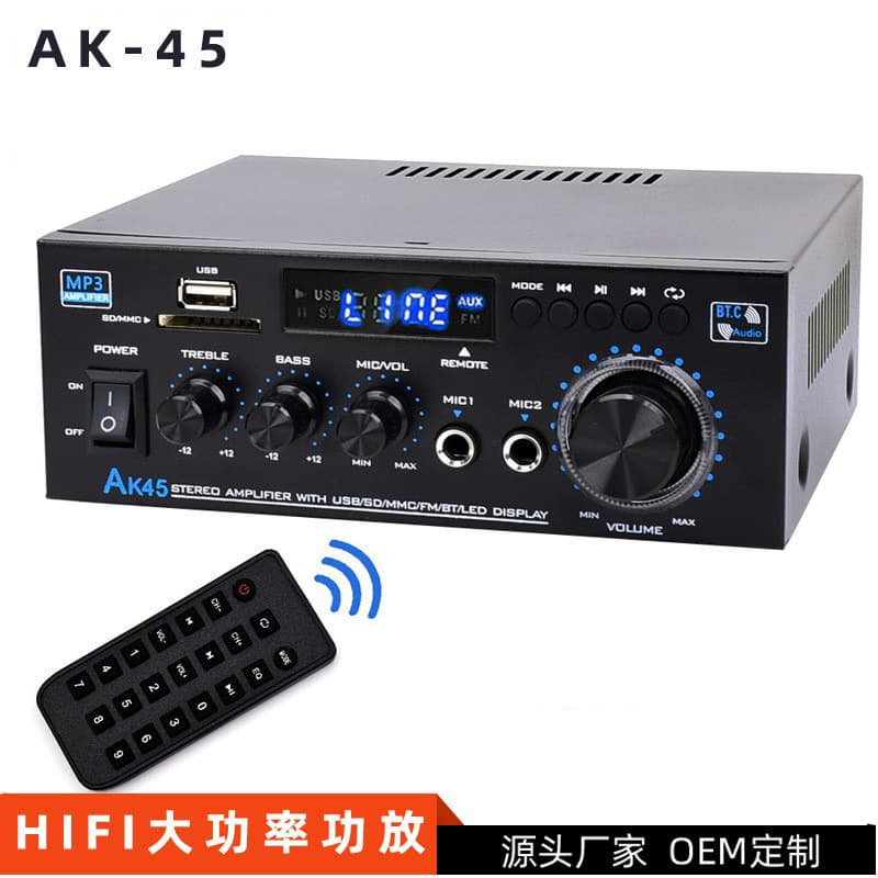 Bluetooth AK45 Amplifier Digital Amplifier USB Amplifier 2.0 Channel Bluetooth Amplifier 45W*2
