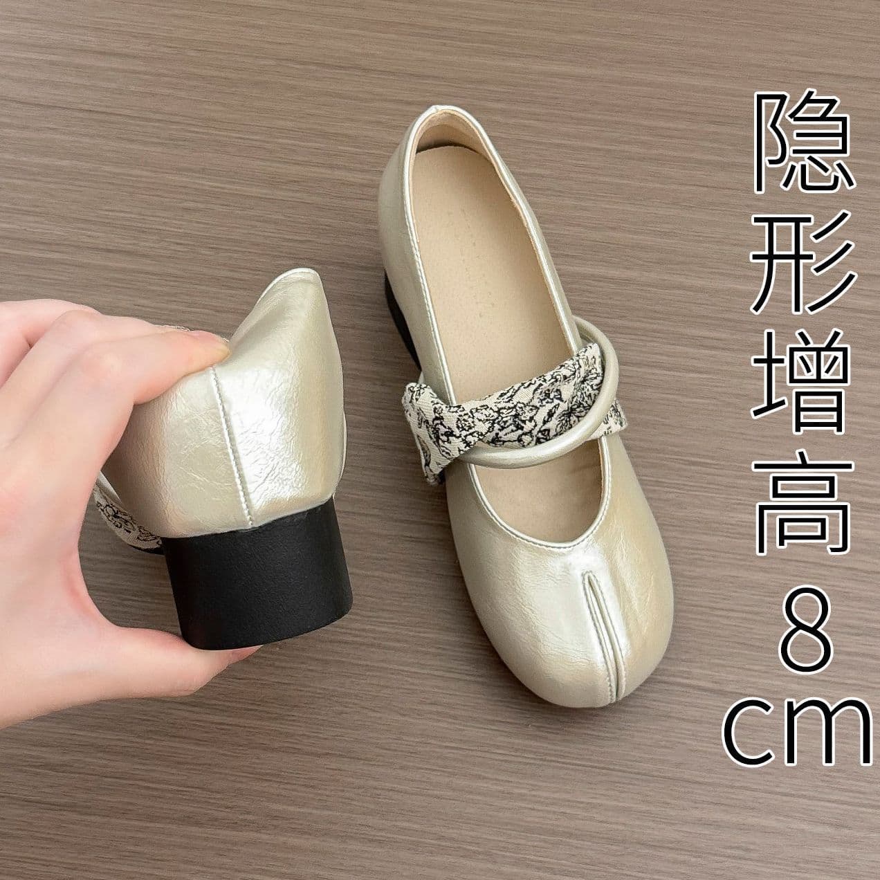 [In Stock] 8CM Short Mary Jane Platform Heels for Women 2026 New Split-Toe Chunky Heel Pumps