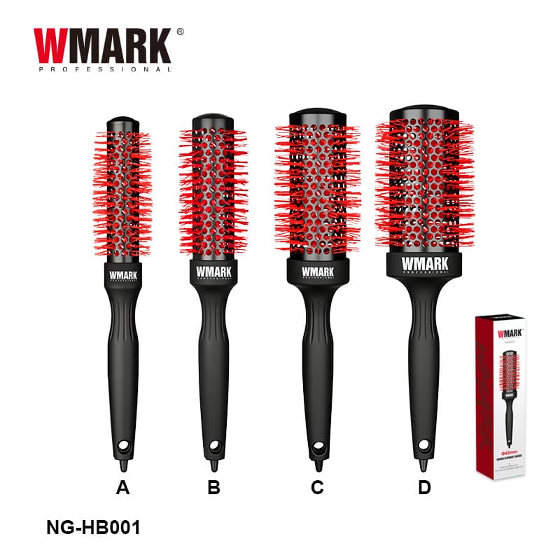 WMARK South American Hair Type Round Brush, Aluminum Barrel High Heat Resistant, ABS Handle, Anti-Static, Smooth, No Shedding Hair Brush