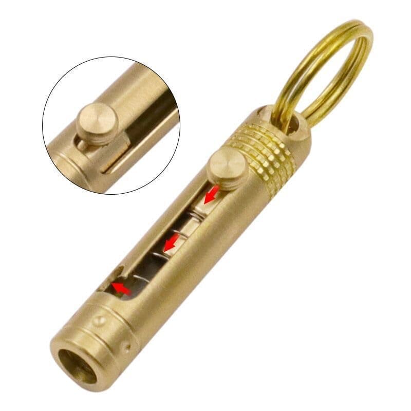Mini Compact Brass Letter Opener Paper Cutter Craft Knife Spring Push-Pull Pocket Knife