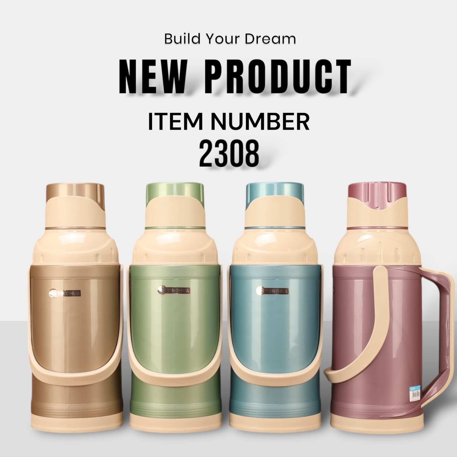 New 3.2L Household Thermos Flask Student Simple Insulated Cup Glass Liner Warm Water Bottle Large Capacity