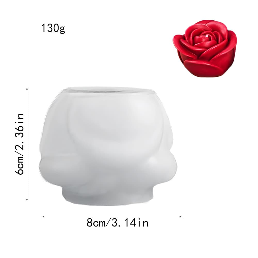 Colorful Valentine's Day Mousse Cake Decoration 1 Inch 2 Inch Rose Silicone Mold DIY Ice Cube Flower Scented Candle