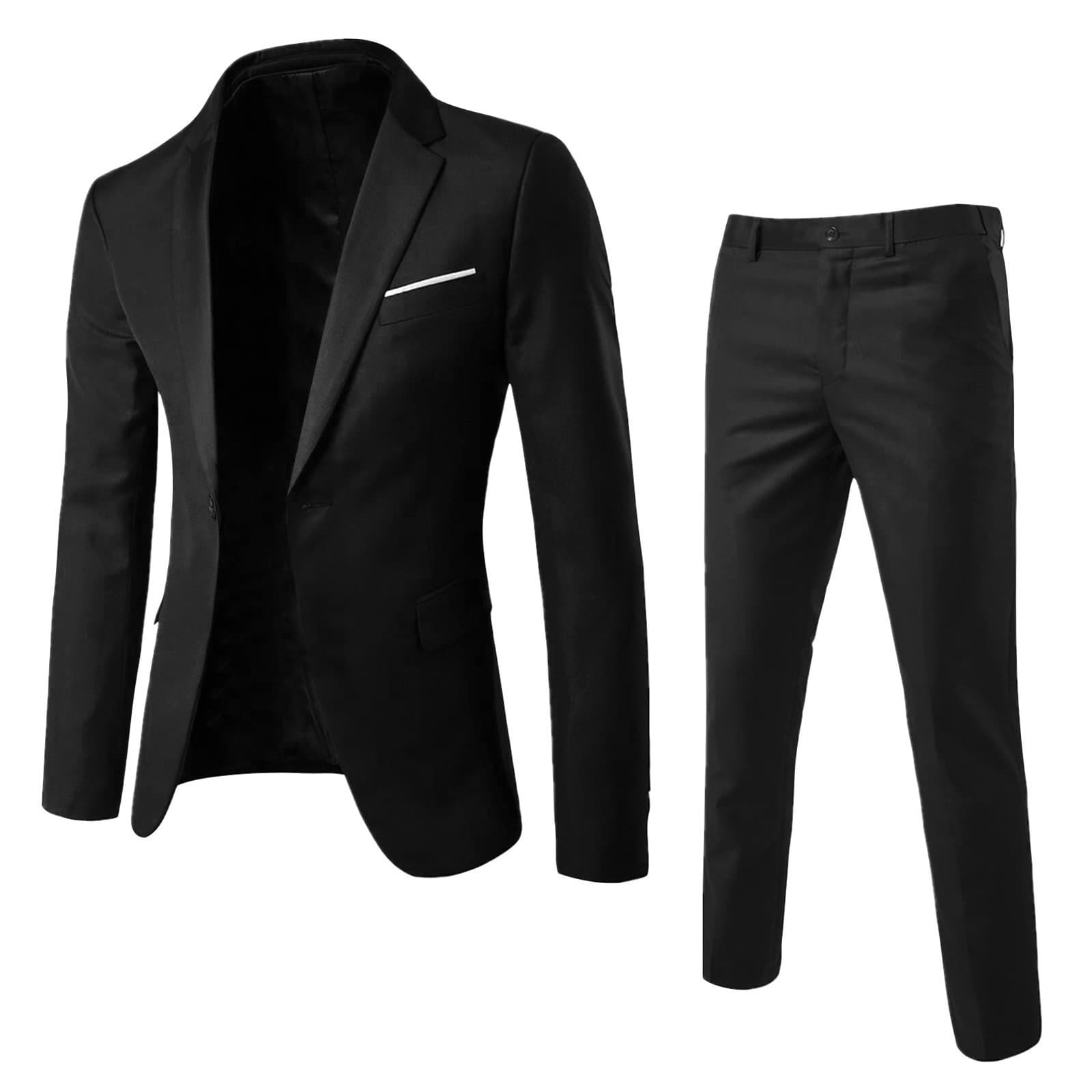 Suit men's business suit professional formal suit men's two-piece suit slim Korean style best man groom wedding dress