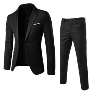 Men's Two-Piece Suit Set, Business Professional Formal Wedding Attire, British Style Casual Slim-Fit Korean Suit