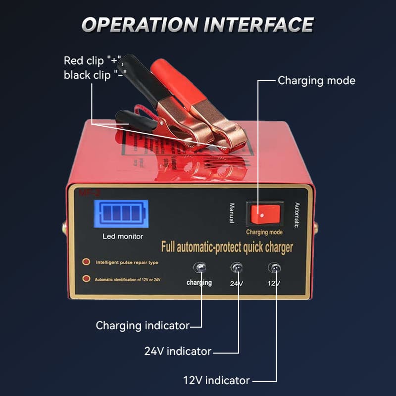 Battery Charger Motorcycle Battery Charger Smart 12V 24V Car Battery Charger