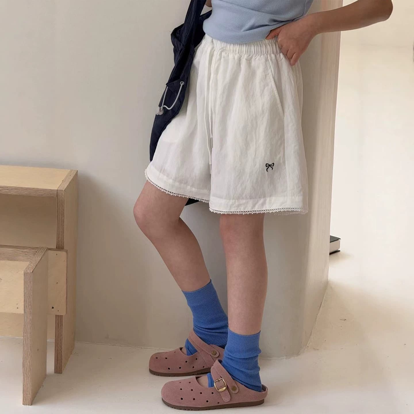 Little Red Fish Girls Lace Shorts Summer Clothes 2026 Korean Children's Clothing Parent-Child Pants Summer Thin Casual Pants