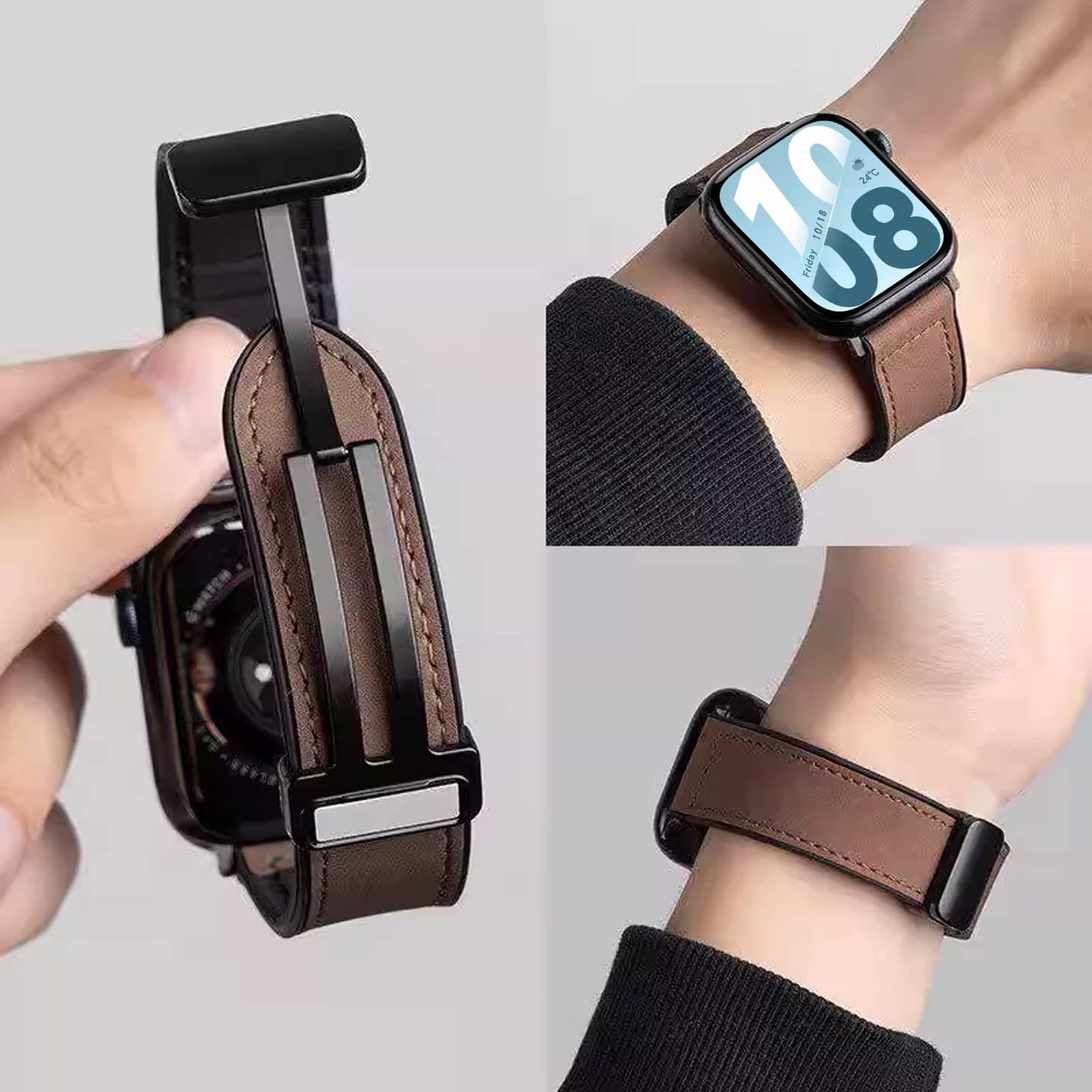 Compatible with Honor Watch X5i Strap Crazy Horse Grain Magnetic Smart Sports Honor X5i Wristband for Men and Women
