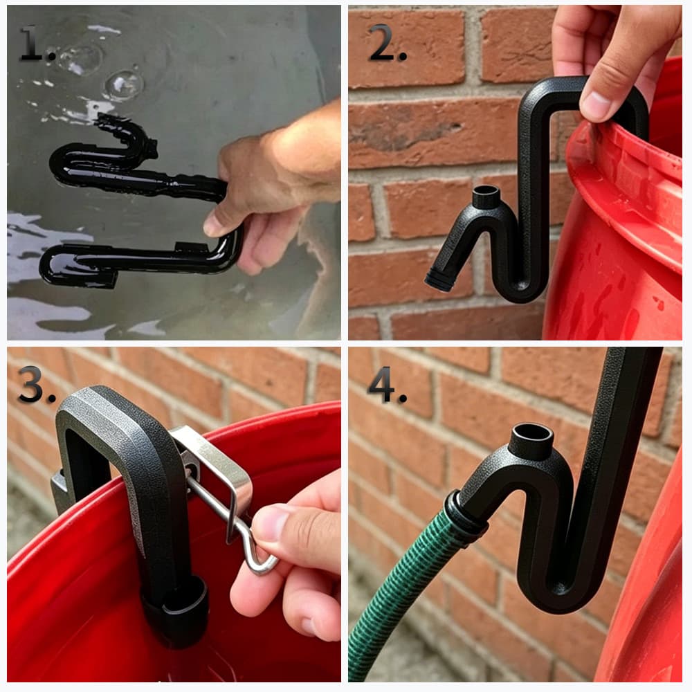 Cross-border New Product Overflow Pipe 3D Printed Bucket Hose Rim Bracket Anti-Overflow Accessory