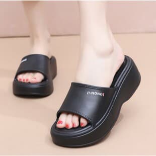 EVA High Heel Women's Slippers 2026 New Fashion Outdoor One-Strap Slippers Lightweight Thickened EVA Women's Sandals Wholesale