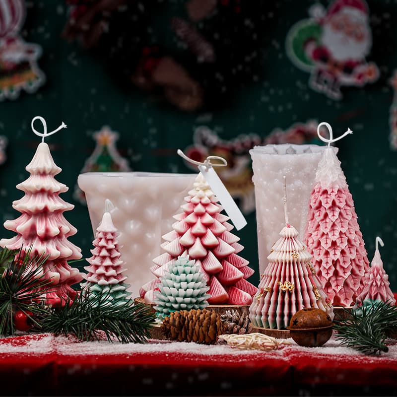 Christmas Tree Aromatherapy Candle Mold, Christmas DIY Mold Pine Gypsum Scented Stone Baking Cake Mold Wholesale