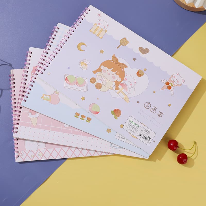 [Fiber Guest] Coil Picture Book Sketch Painting Drawing Hand-painted Book Primary School Children Blank Art Graffiti Book