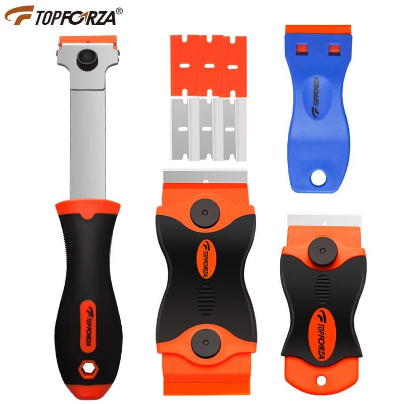 Topforza Multi-Function Scraper Spatula Tile Window Decal Glass Glue Squeegee Blade