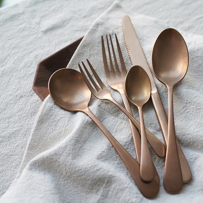 Korean Retro Snowflake Knife and Fork 304 Stainless Steel, Light Luxury Internet-Famous Soup Spoon, Home Four-Piece Set, Hotel Steak Knife and Fork