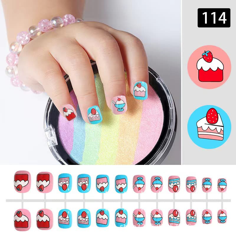 Cartoon Cute Multi-Series Children's Press-On Nails, Creative Pretend Play Stock Nail Art Wraps, Fresh Pattern Design