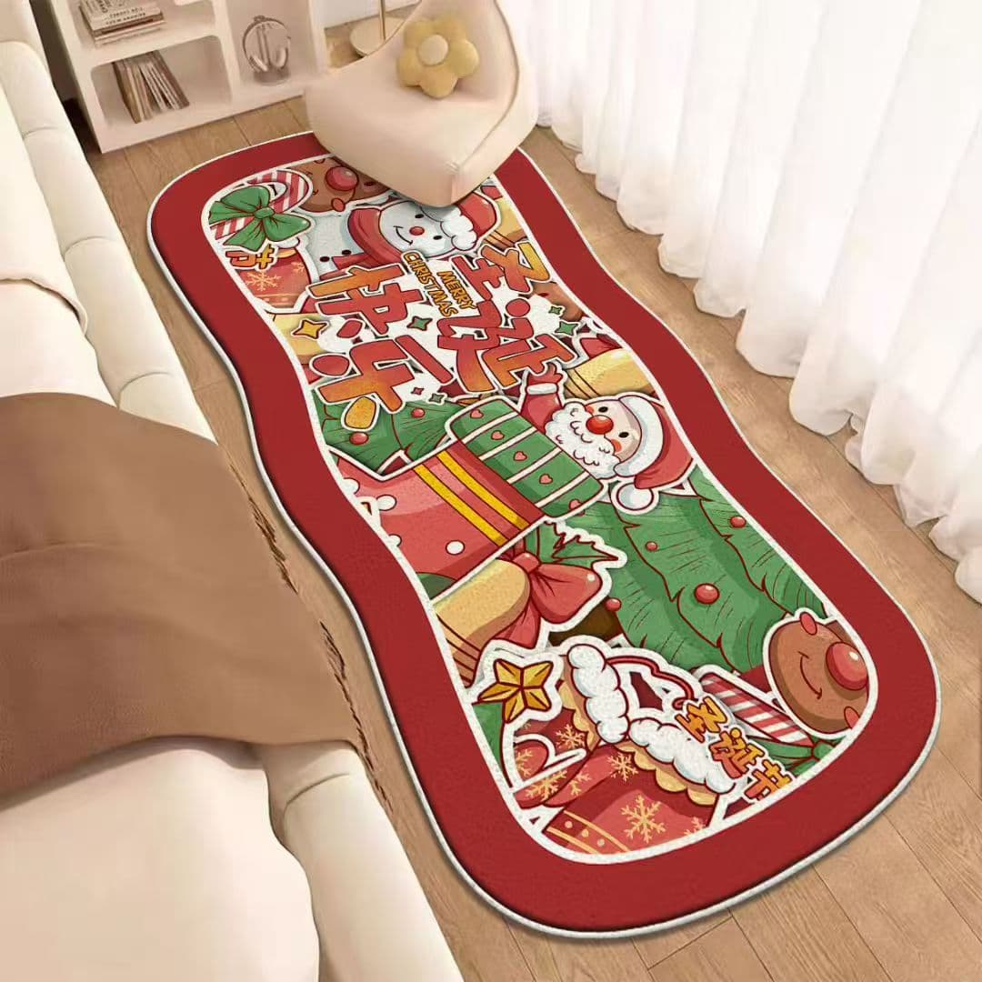 Cross-border Christmas Bedside Mat Kids Room Decorative Mat Non-slip Foot Mat Bedroom Room Insulation Dirt-resistant Window Sill Mat