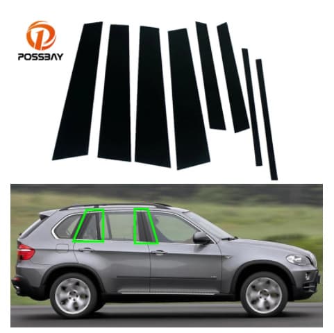 For BMW X5 E70 2007-2013 Window Trim, 00-06 X5 E53 PC Center Pillar Sticker