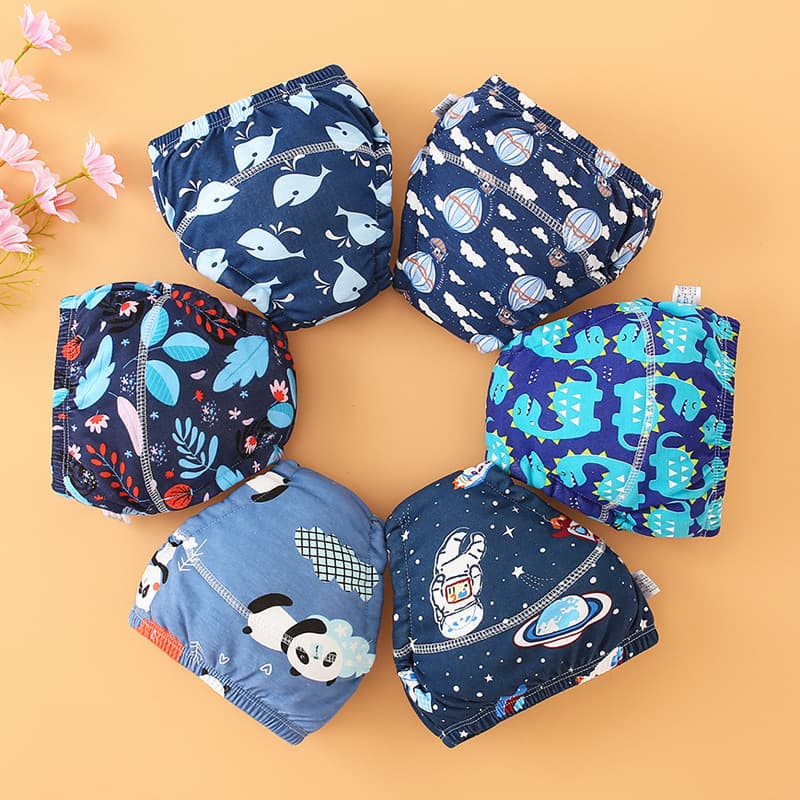 Baby Training Pants, Pure Cotton Breathable 6-Layer Washable Infant Cloth Diaper Covers, Summer Newborn Learning Pants