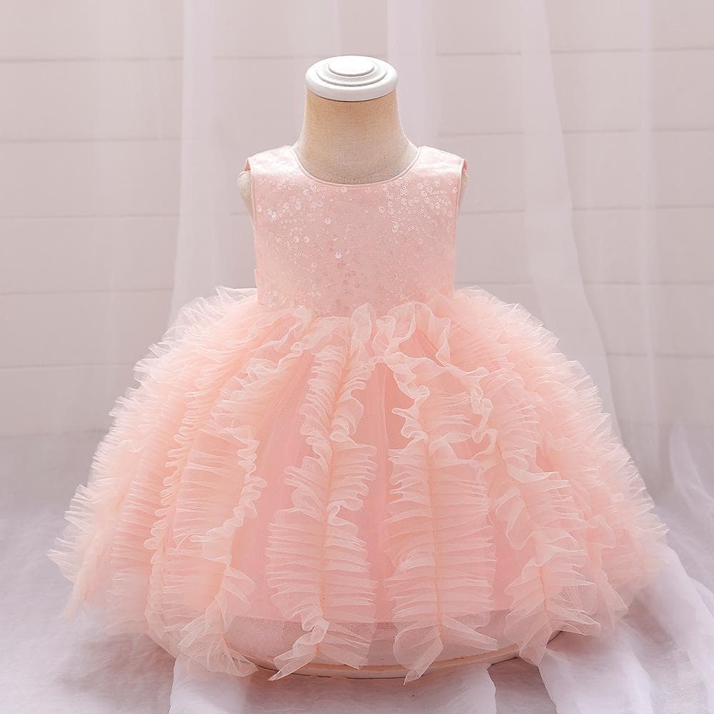 Children's Princess Dress Cake Skirt Birthday Party Dress Frock for Toddlers Baby Girl Polyester Blend Cotton Lining