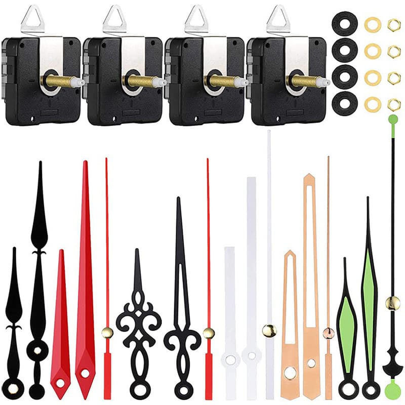 Cross-border hot-selling silent sweep second long shaft movement 28MM with 6 sets retro metal pointers DIY wall clock movement accessories