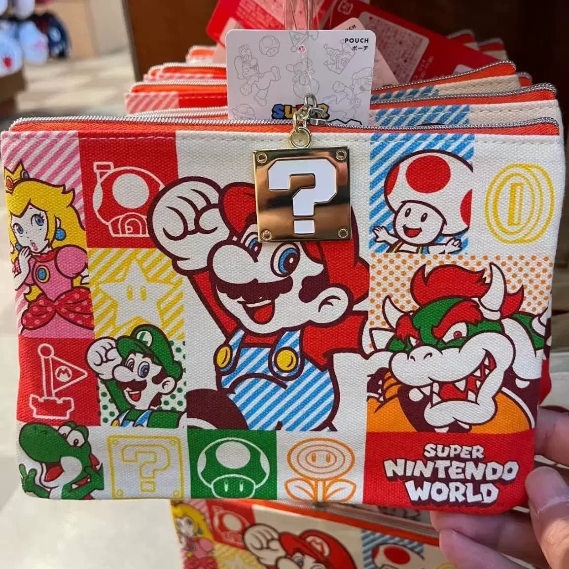 Clearance Osaka Mario Canvas Zippered Full Print Storage Bag Casual Niche Cute Large Capacity Cosmetic Bag