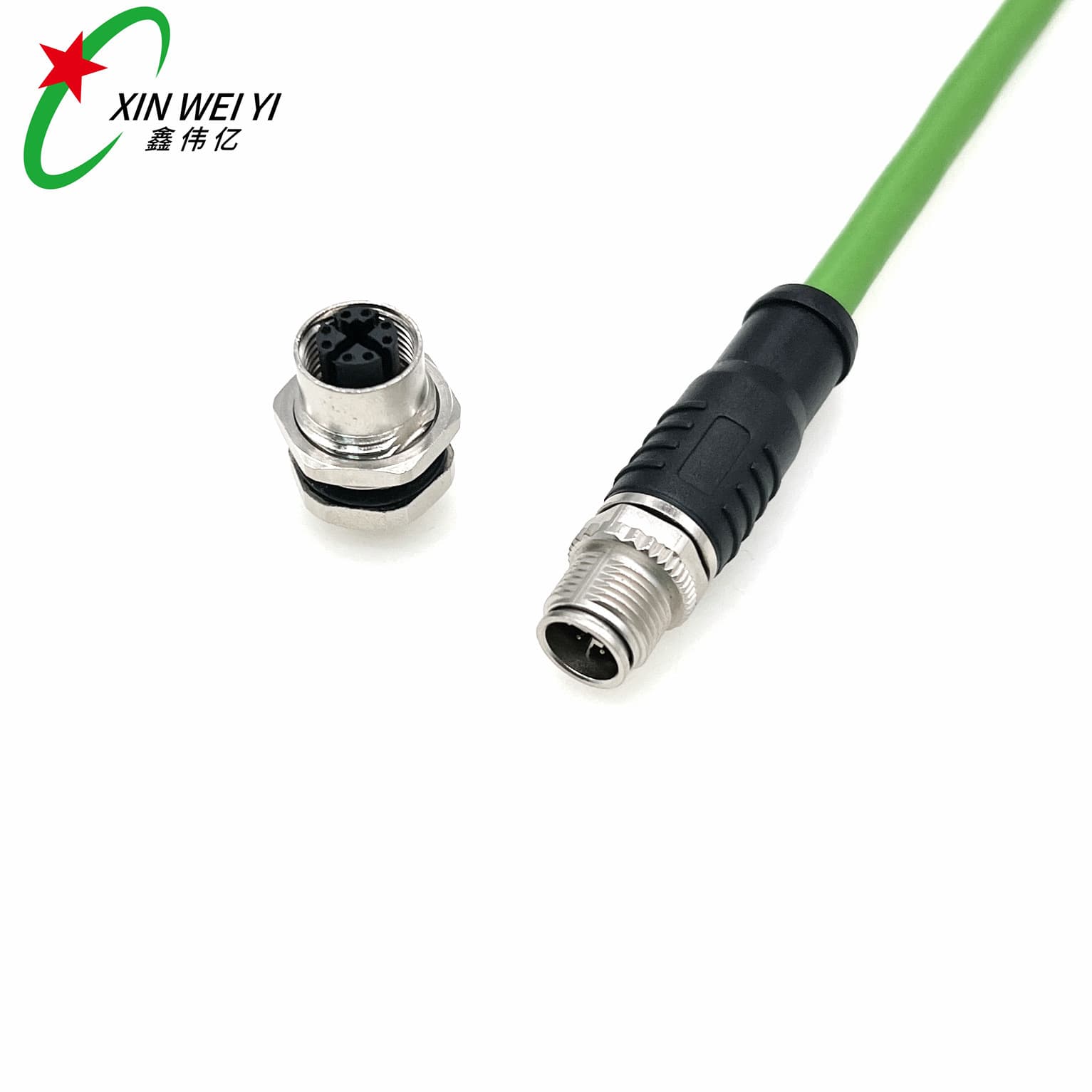 m12 X Encoded Connector, Cat6a Gigabit Ethernet Double Shielded TPU/PUR Industrial Ethernet High-Flexibility Cable