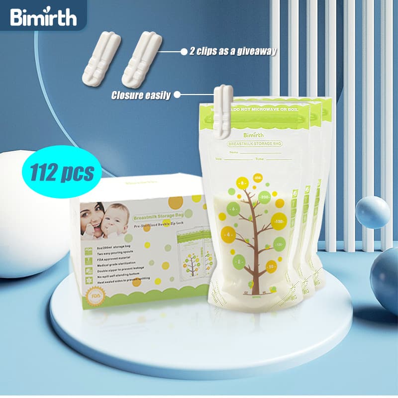 Bimirth Manufacturer Breast Milk Storage Fresh Bags 112 Pieces 250ml Disposable Sealed Storage Bags 8oz Milk Bags