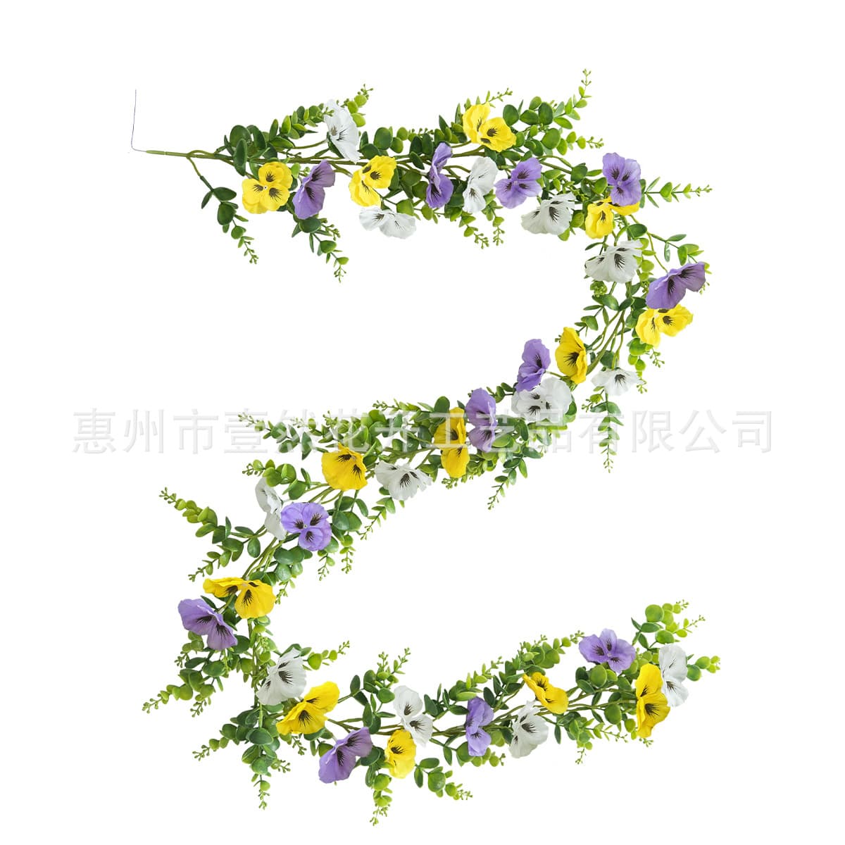 Cross-border Temu simulated pansy eucalyptus vine artificial wisteria vine wedding balcony railing decoration