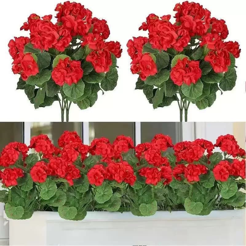 Amazon Hot Selling Wind Simulation Begonia Artificial Flowers Wedding Home Living Room Geranium Silk Flowers Cross-border Fake Flowers